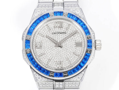 Alpine Eagle Diamond Pavé Blue Gem Bezel Gold