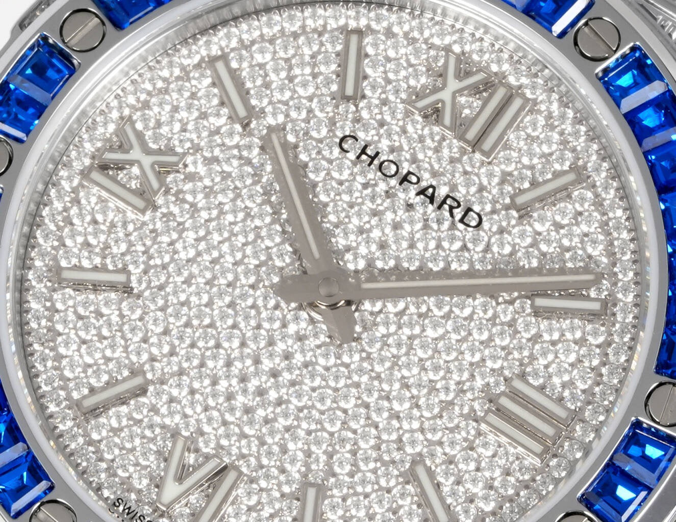 Alpine Eagle Diamond Pavé Blue Gem Bezel Gold