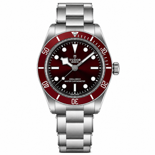 Black Bay Burgundy Red Dial Stainless Steel Diver Watch