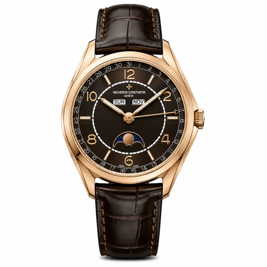 Fiftysix Complete Calendar Rose Gold Brown Dial Watch