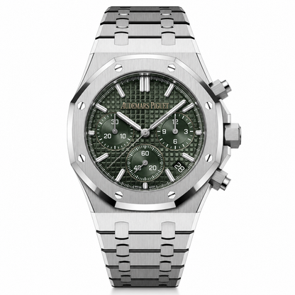Royal Oak Chronograph Green Dial Steel Bracelet Watch