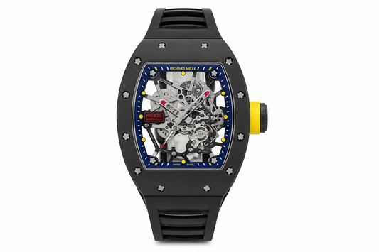 RM35 Americas Skeleton Blue Dial Black Strap Watch