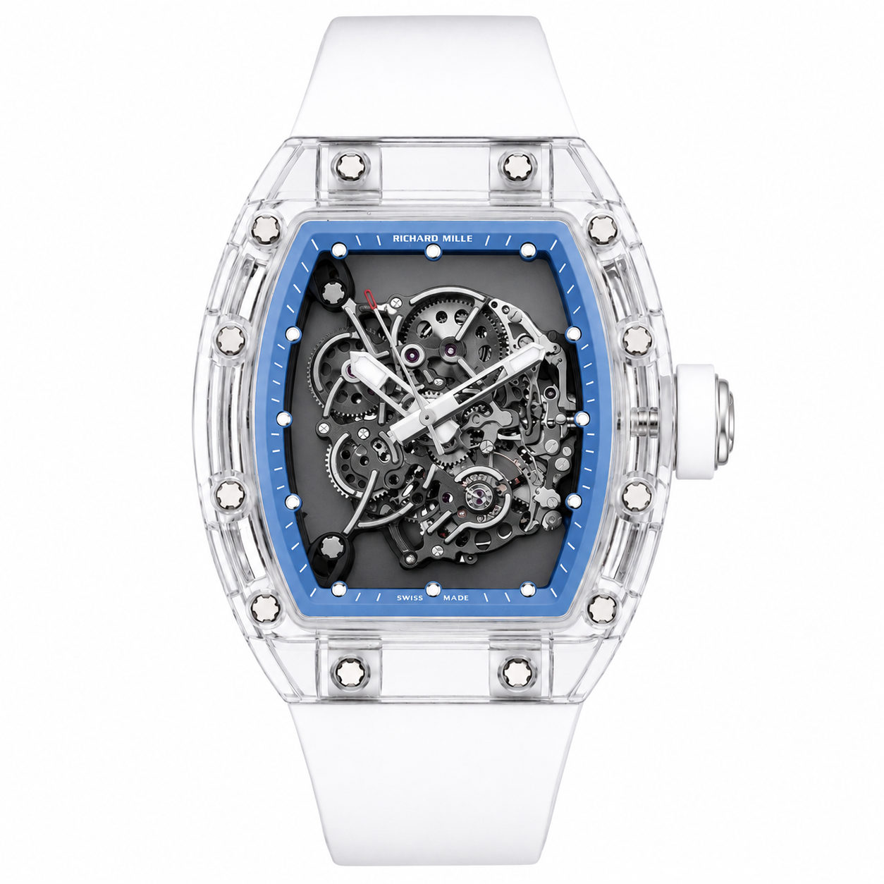 Transparent Ice Blue Skeleton Watch