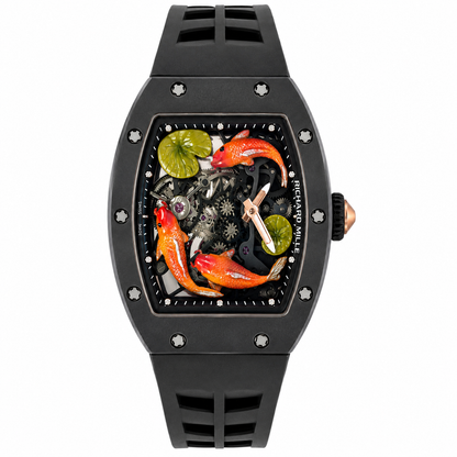 Koi Fish Skeleton Artistic Dial Watch