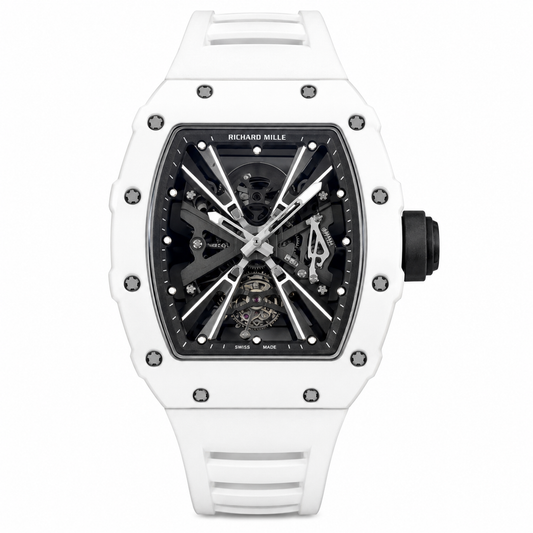 RM12-01 White Skeleton Dial Watch
