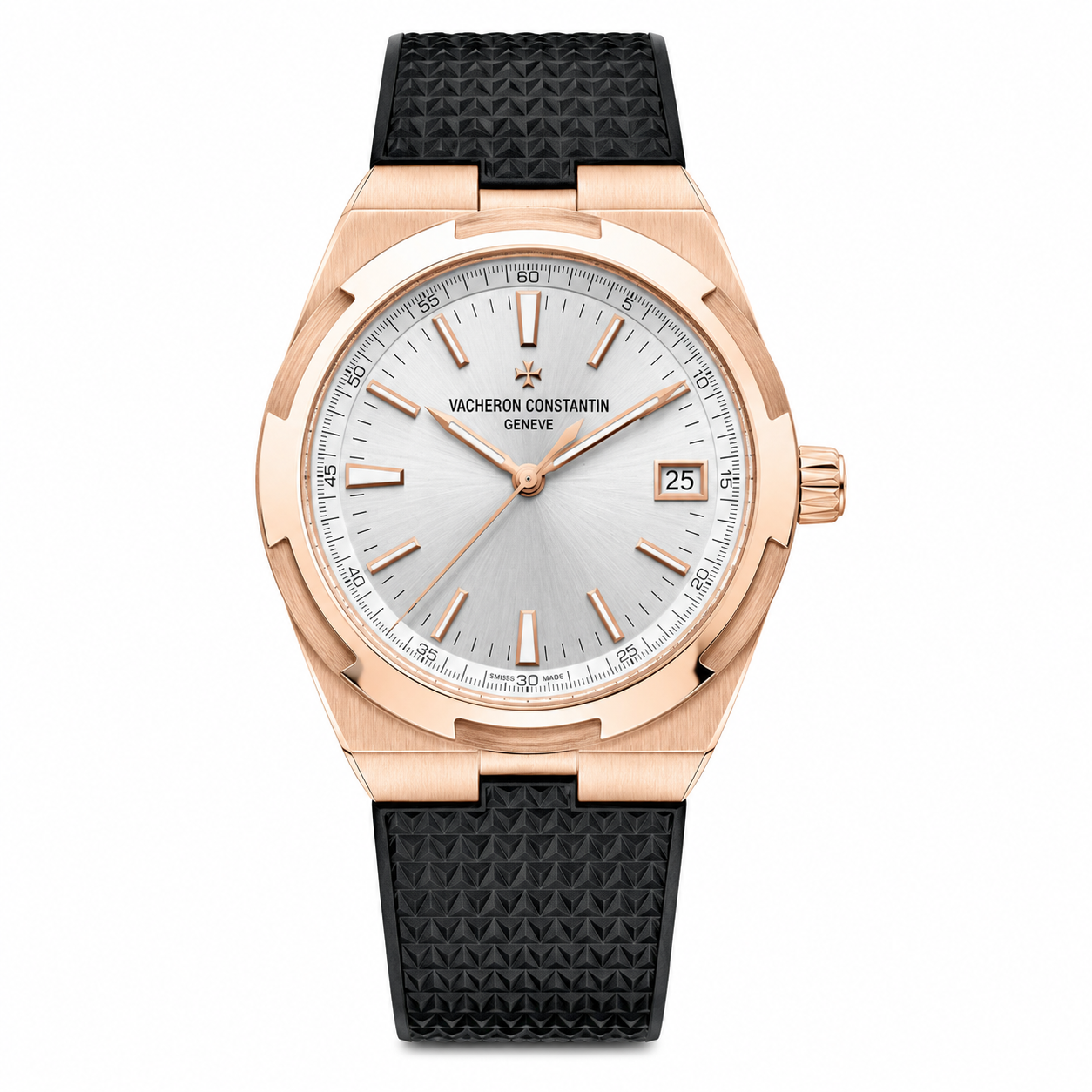 Overseas Rose Gold Silver Dial Watch