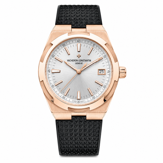 Overseas Rose Gold Silver Dial Watch