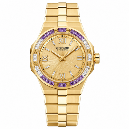 Alpine Eagle Purple Gem Bezel Gold Dial