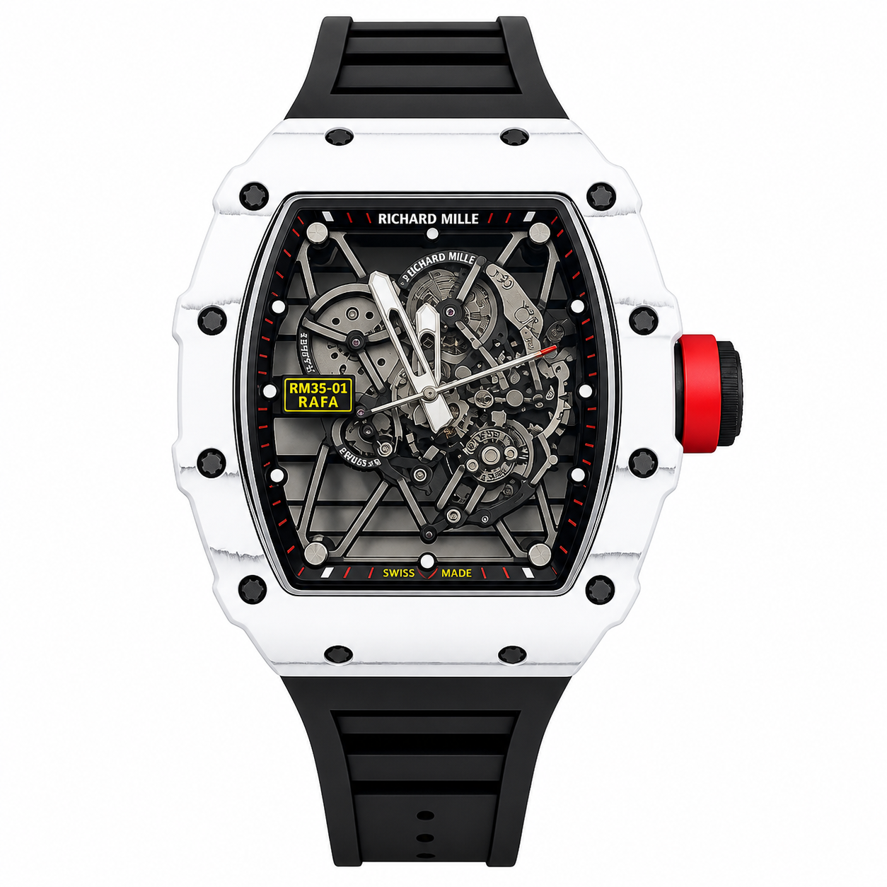 RM 35-01 Rafael Nadal Skeleton Automatic Watch White Case