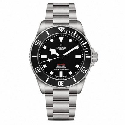 Pelagos 39 Black Dial Titanium Bracelet Watch