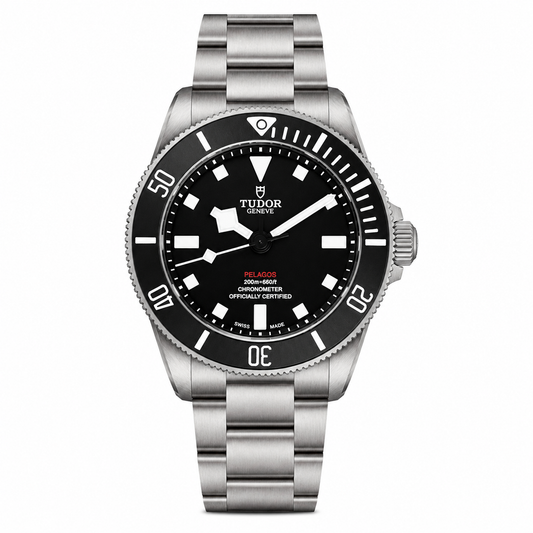 Pelagos 39 Black Dial Titanium Bracelet Watch