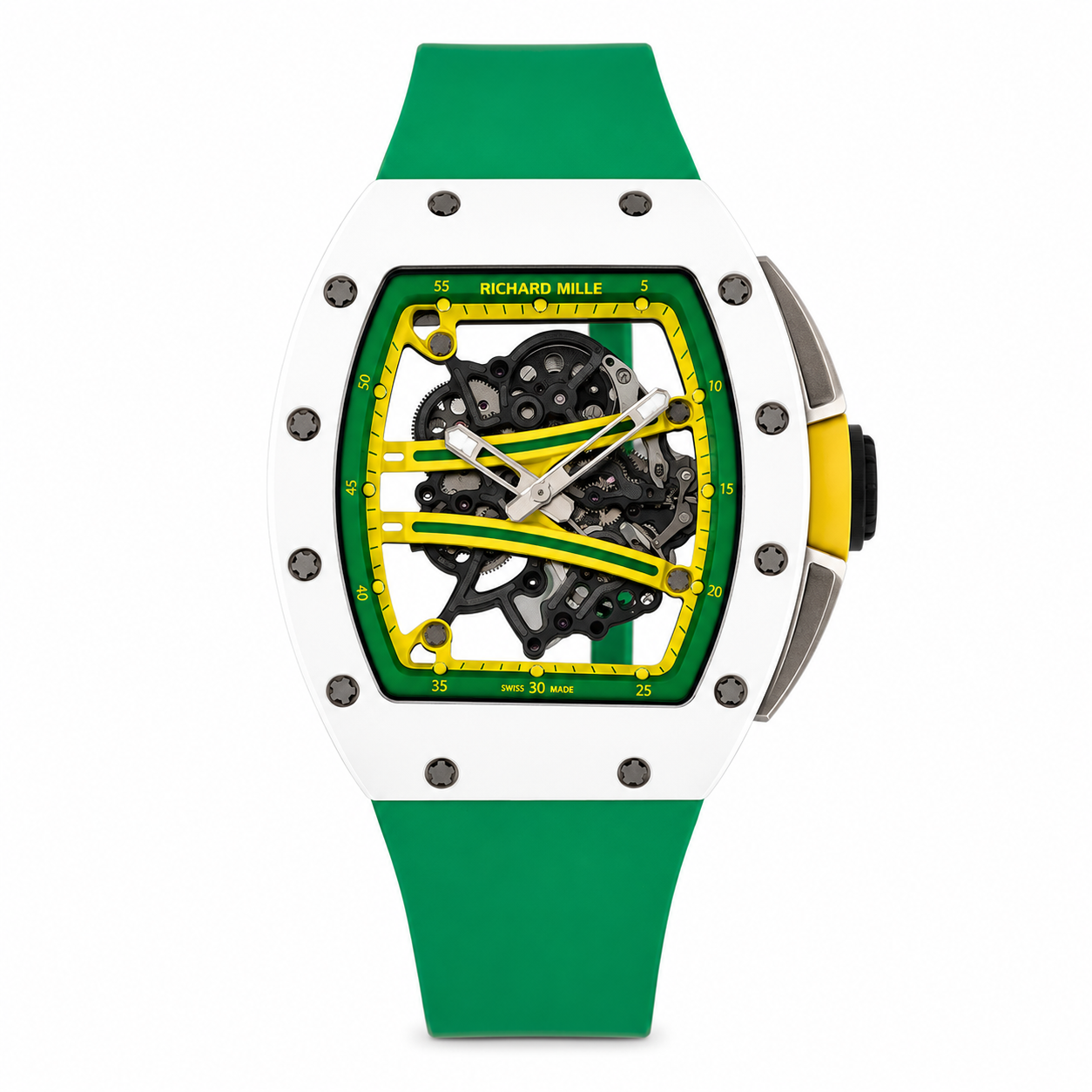 RM 67-02 Automatic Extra Flat Brazil Edition White Carbon Watch