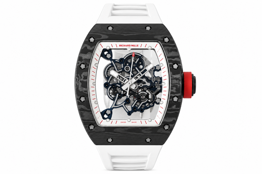 RM 67 02 Extra Flat Skeleton White Strap Watch