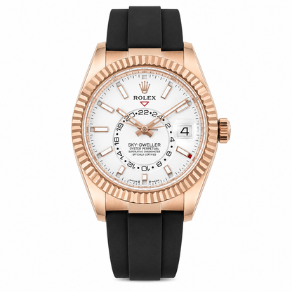 Sky Dweller Rose Gold Black Dial Oysterflex Watch