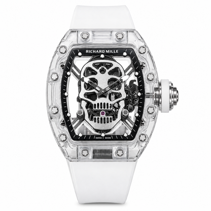 RM Skull Green Skeleton Automatic White Ceramic Edition