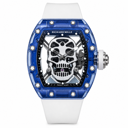 RM Skull Green Skeleton Automatic White Ceramic Edition