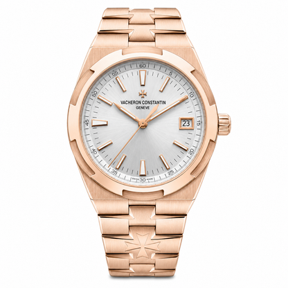 Overseas Rose Gold Silver Dial Watch