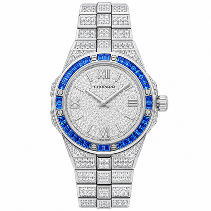 Alpine Eagle Diamond Pavé Blue Gem Bezel Gold