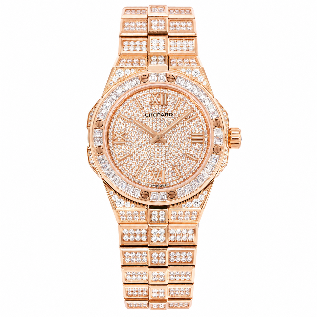 Alpine Eagle Diamond Pavé Blue Gem Bezel Gold