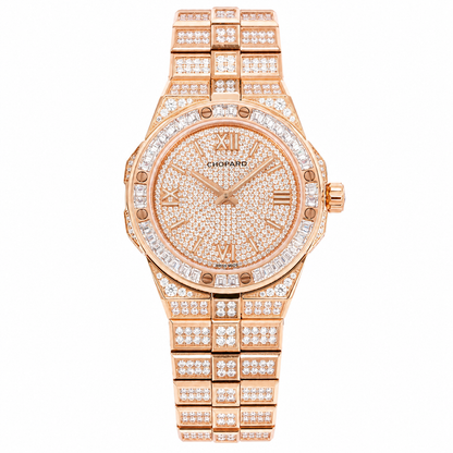 Alpine Eagle Diamond Pavé Blue Gem Bezel Gold