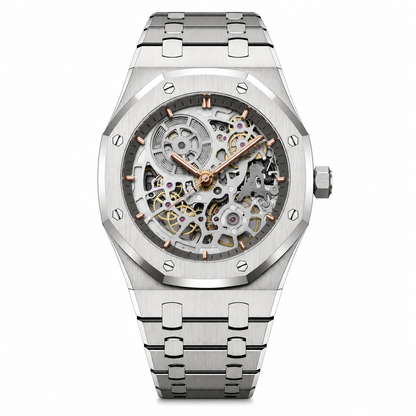 Royal Oak Skeleton Silver Dial Stainless Steel Watch