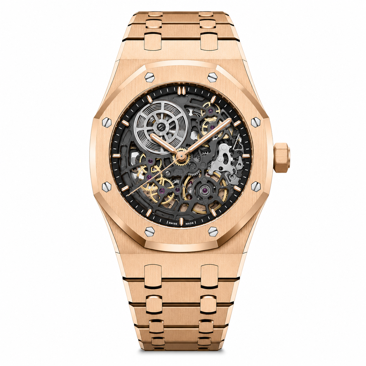 Royal Oak Skeleton Silver Dial Stainless Steel Watch