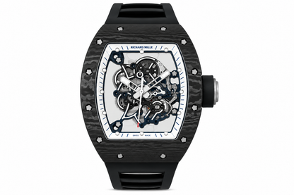 RM 67 02 Extra Flat Skeleton White Strap Watch